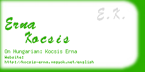 erna kocsis business card